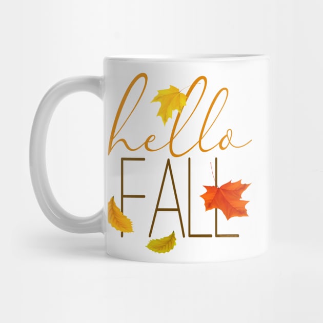 Hello Fall Hand Lettered Typography by IconicTee